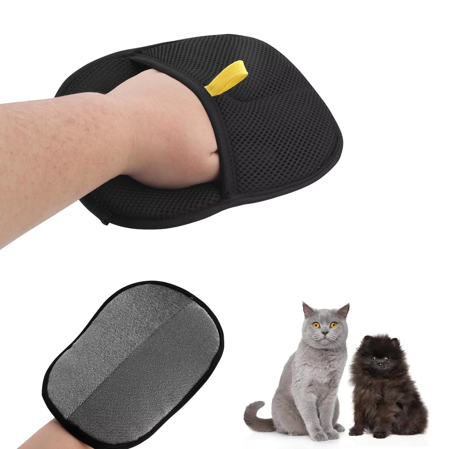 Reusable Double-Sided Pet Grooming Gloves for Effective Hair Removal from Carpets and Surfaces