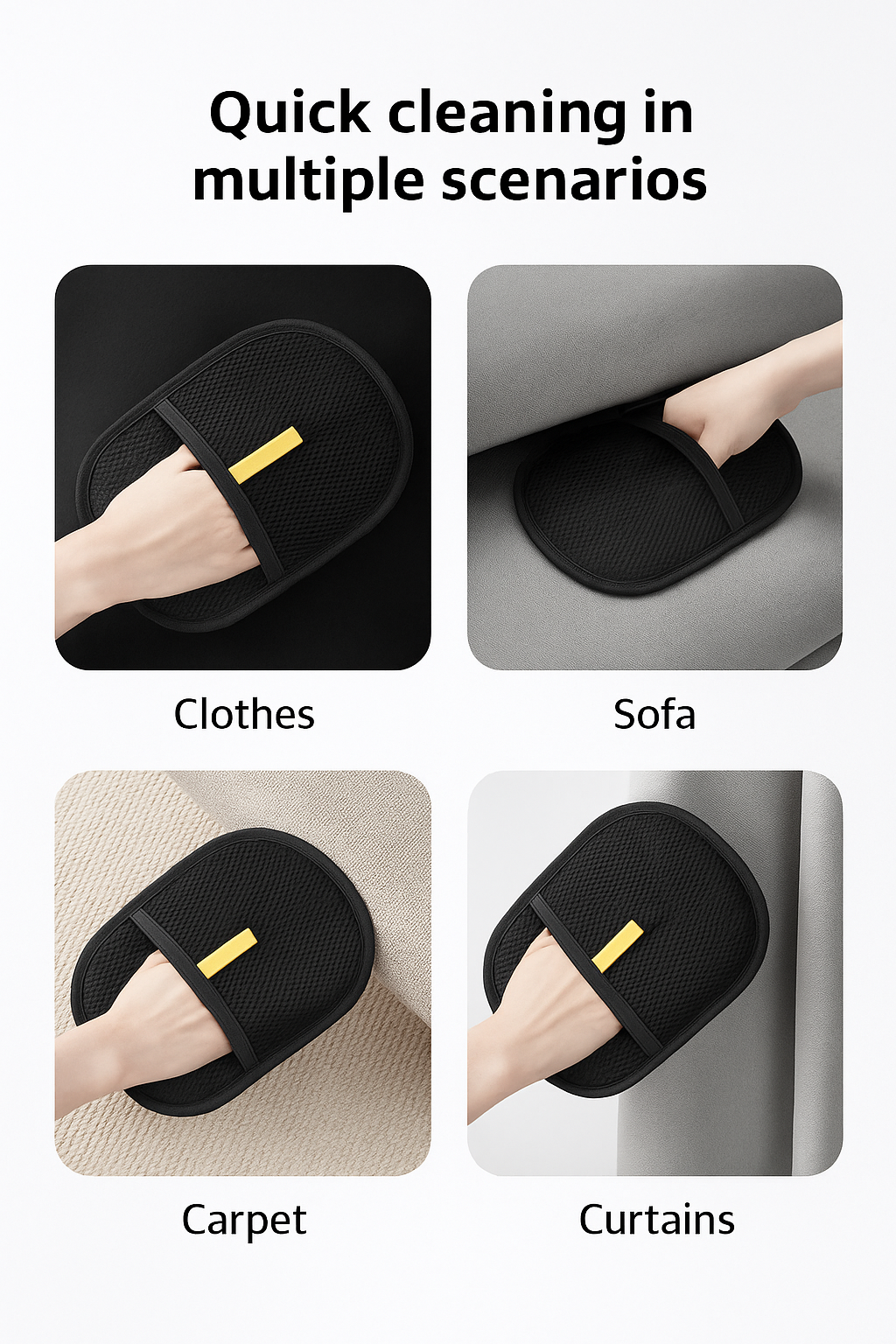 Reusable Double-Sided Pet Grooming Gloves for Effective Hair Removal from Carpets and Surfaces