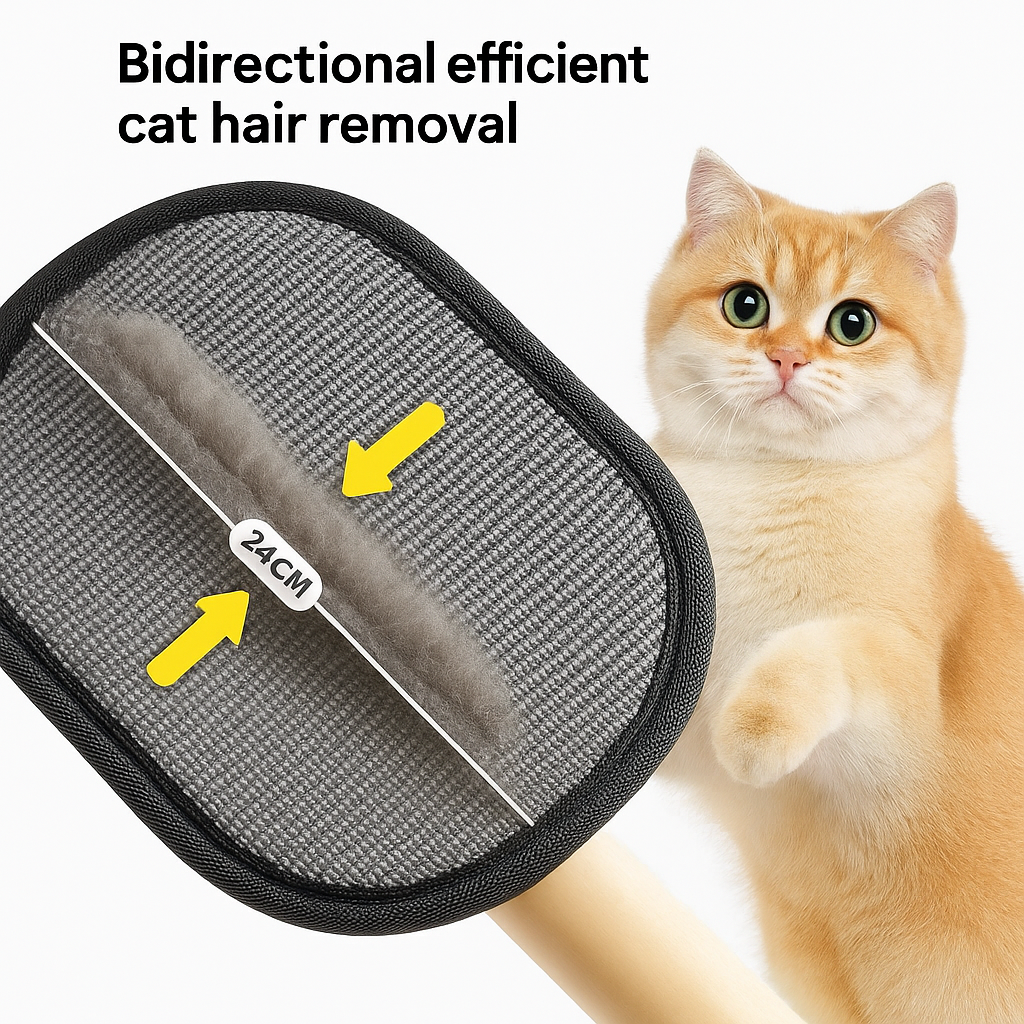 Reusable Double-Sided Pet Grooming Gloves for Effective Hair Removal from Carpets and Surfaces